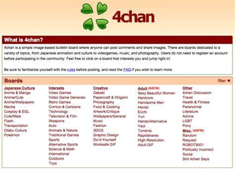 4chan adult|List of Internet forums